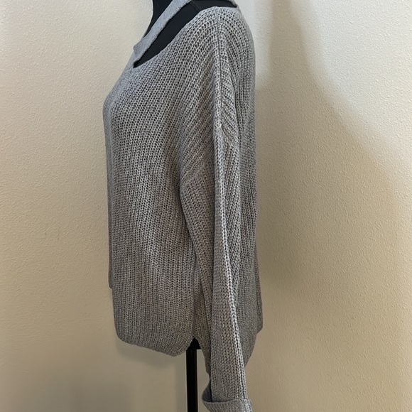 Elan Gray Off-the-Shoulder Sweater - Picture 3 of 8